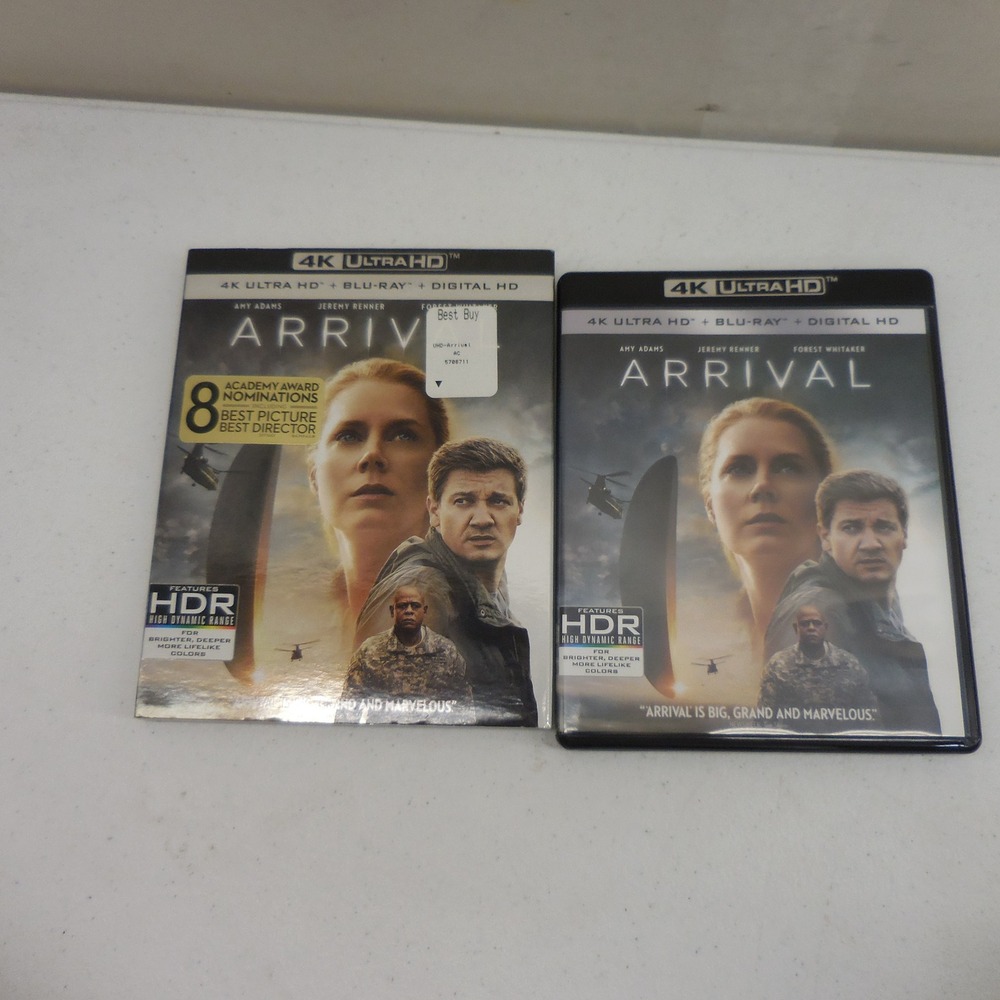 Arrival 4K Ultra HD Blu-ray Digital HD Amy Adams Jeremy Renner with Slipcover